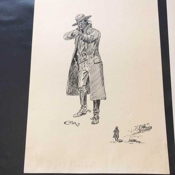 C.M. Russell Reproductions of Original Sketches - Picture 3 of 5